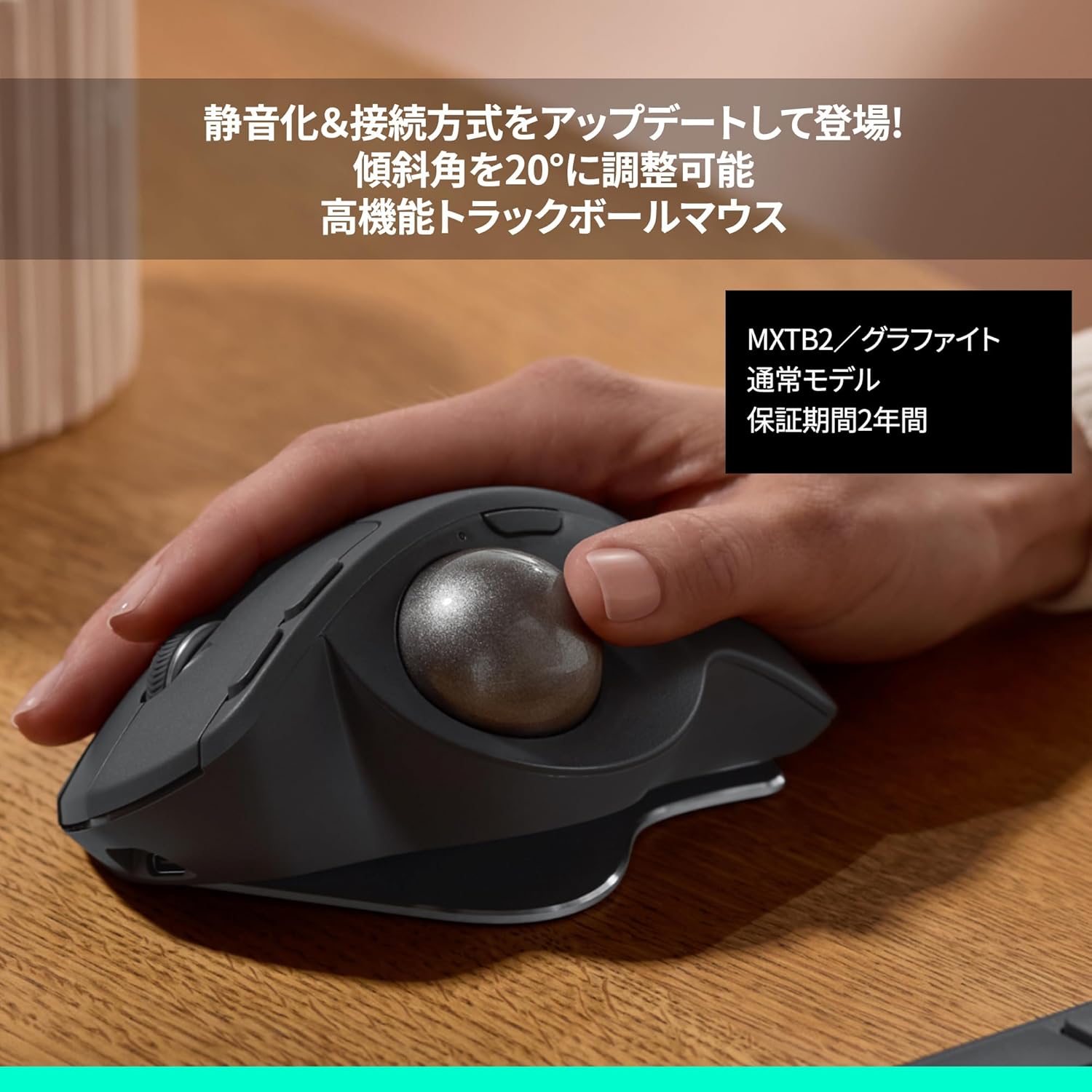 ロジクール MX ERGO S 静音ワイヤレストラックボールマウス グラファイト