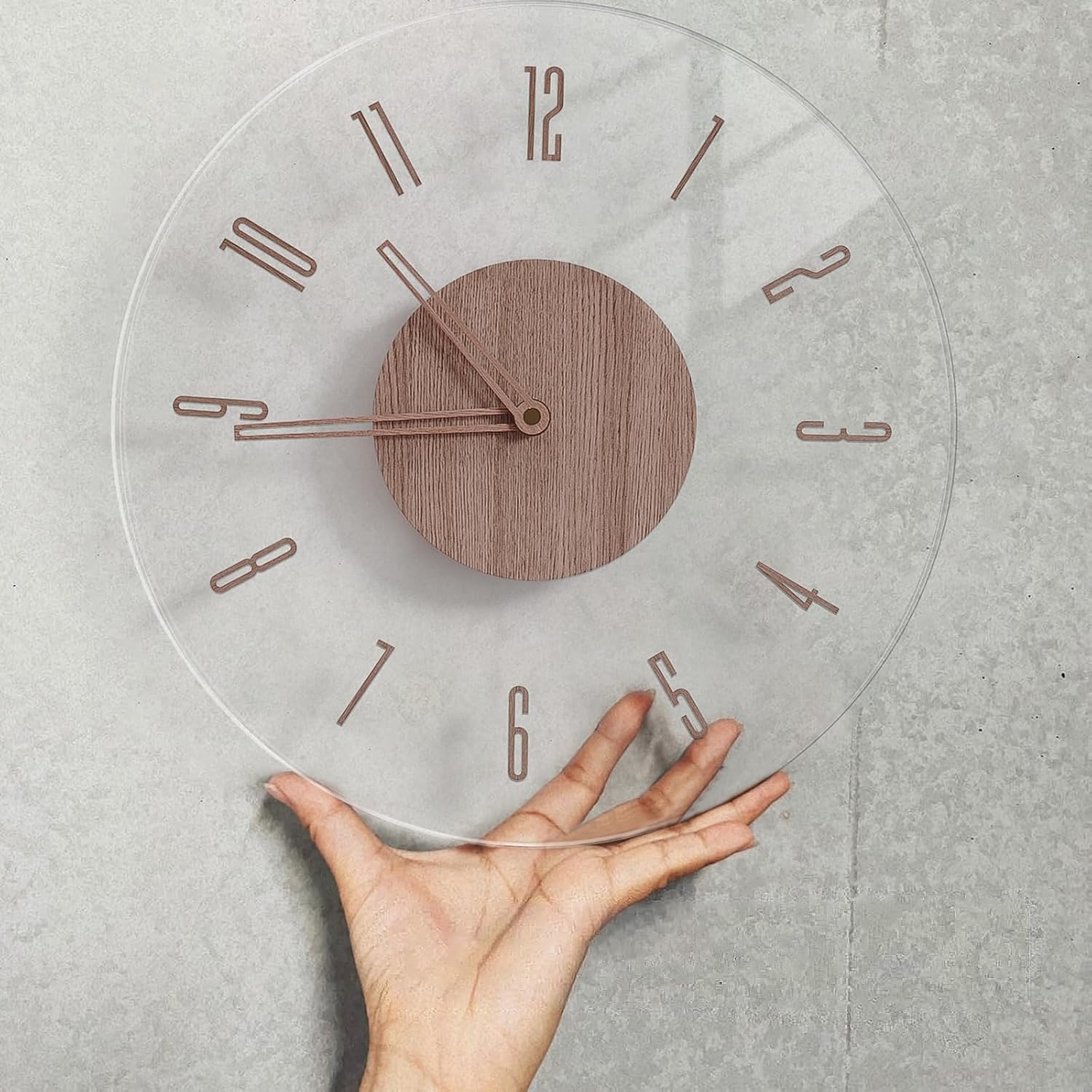 おしゃれな木製壁掛け時計 北欧デザイン 静音 アナログ 30cm