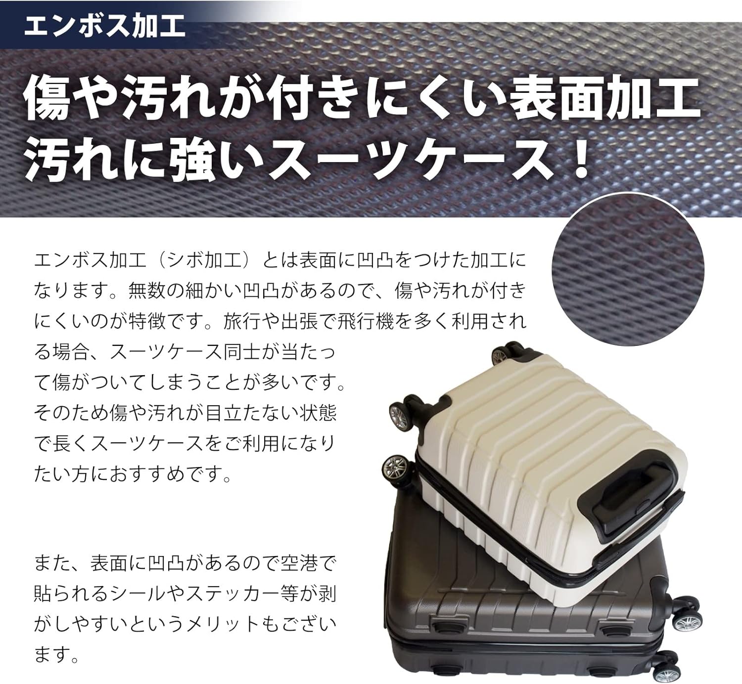 機内持ち込み可能な超軽量スーツケース SSサイズ ダークネイビー