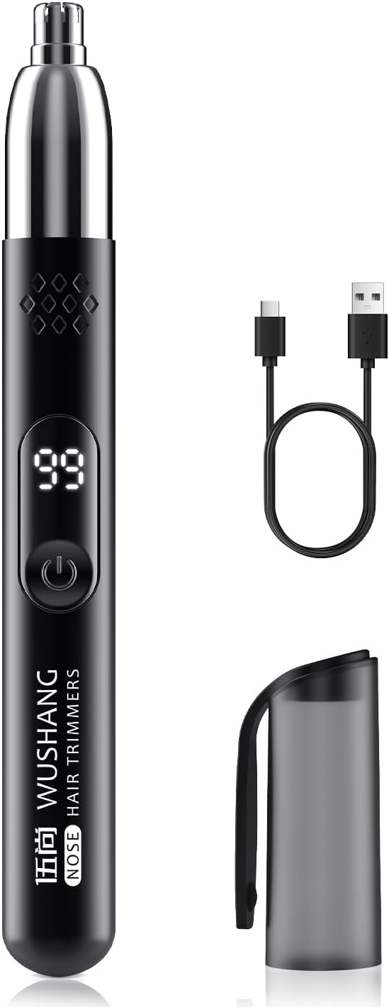USB充電式水洗い可能鼻毛カッター【男女兼用・LCD電量表示・小型】