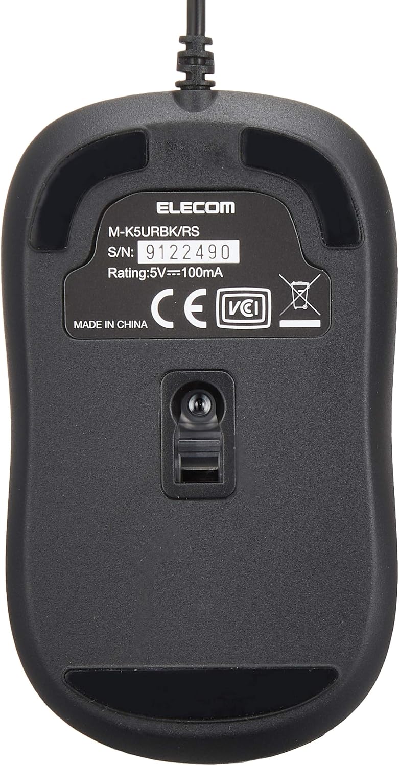 有線小型光学マウス Sサイズ 3ボタン USB ブラック