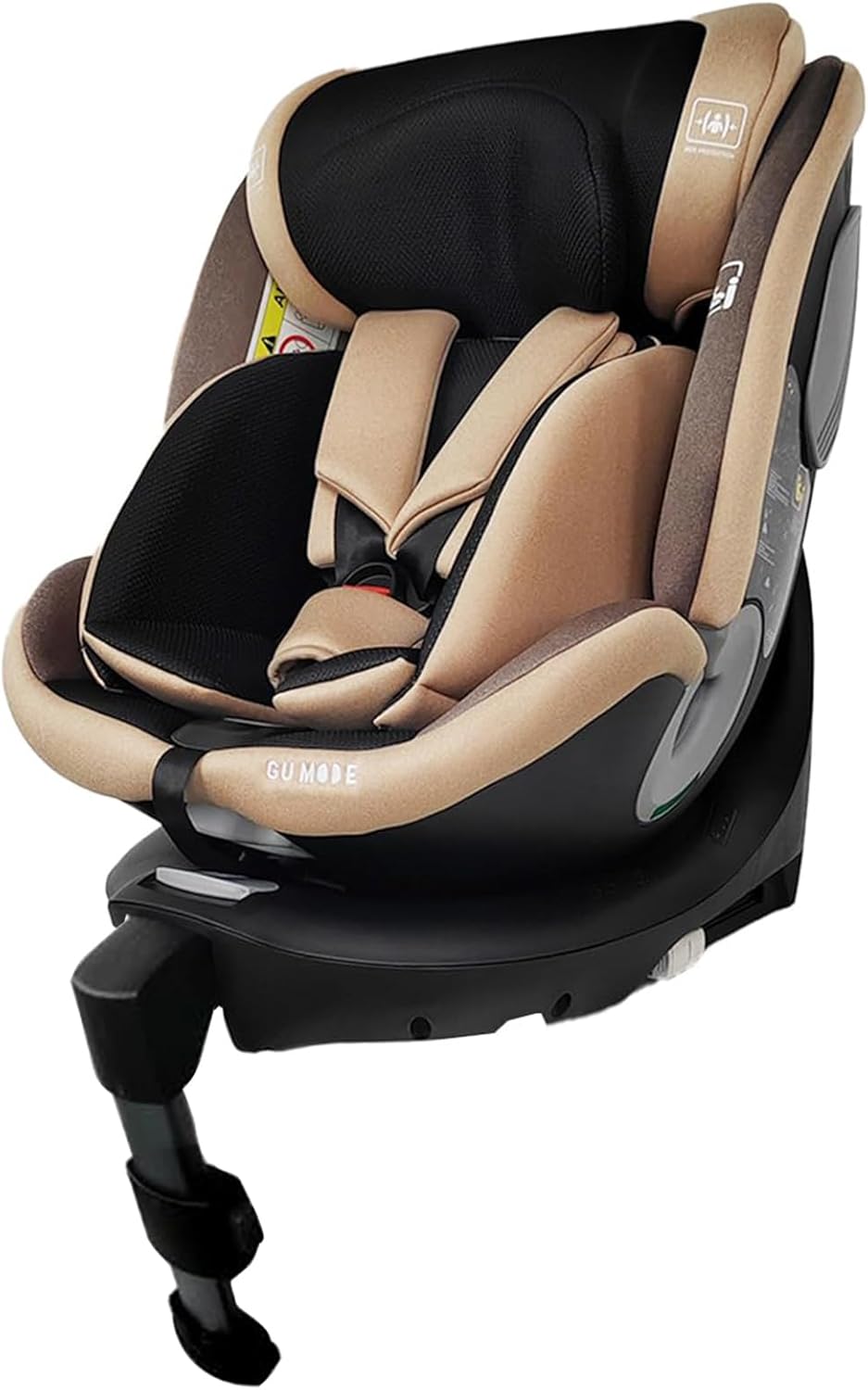 ISOFIX対応 360度回転チャイルドシート 新生児〜12歳用 コットンタイプ (ブラウン・ブラック)