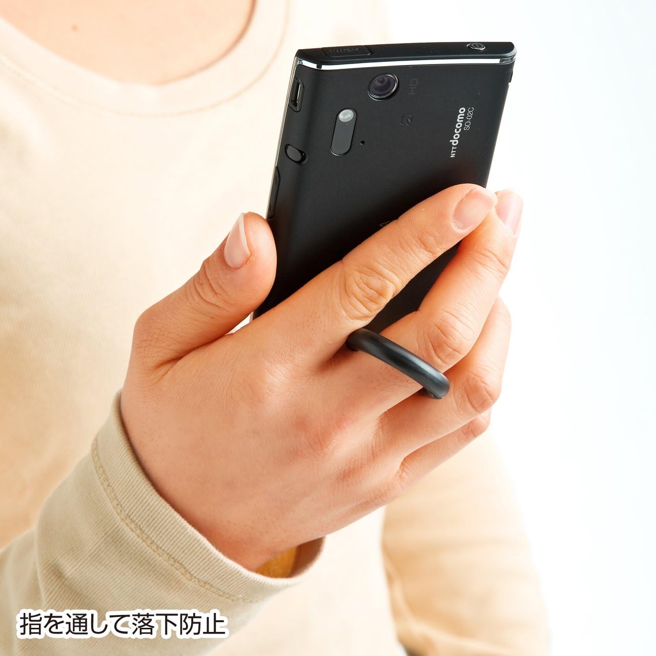 フィンガーストラップ(オレンジ) スマホ・デジカメ用 落下防止 DP-ST37OR