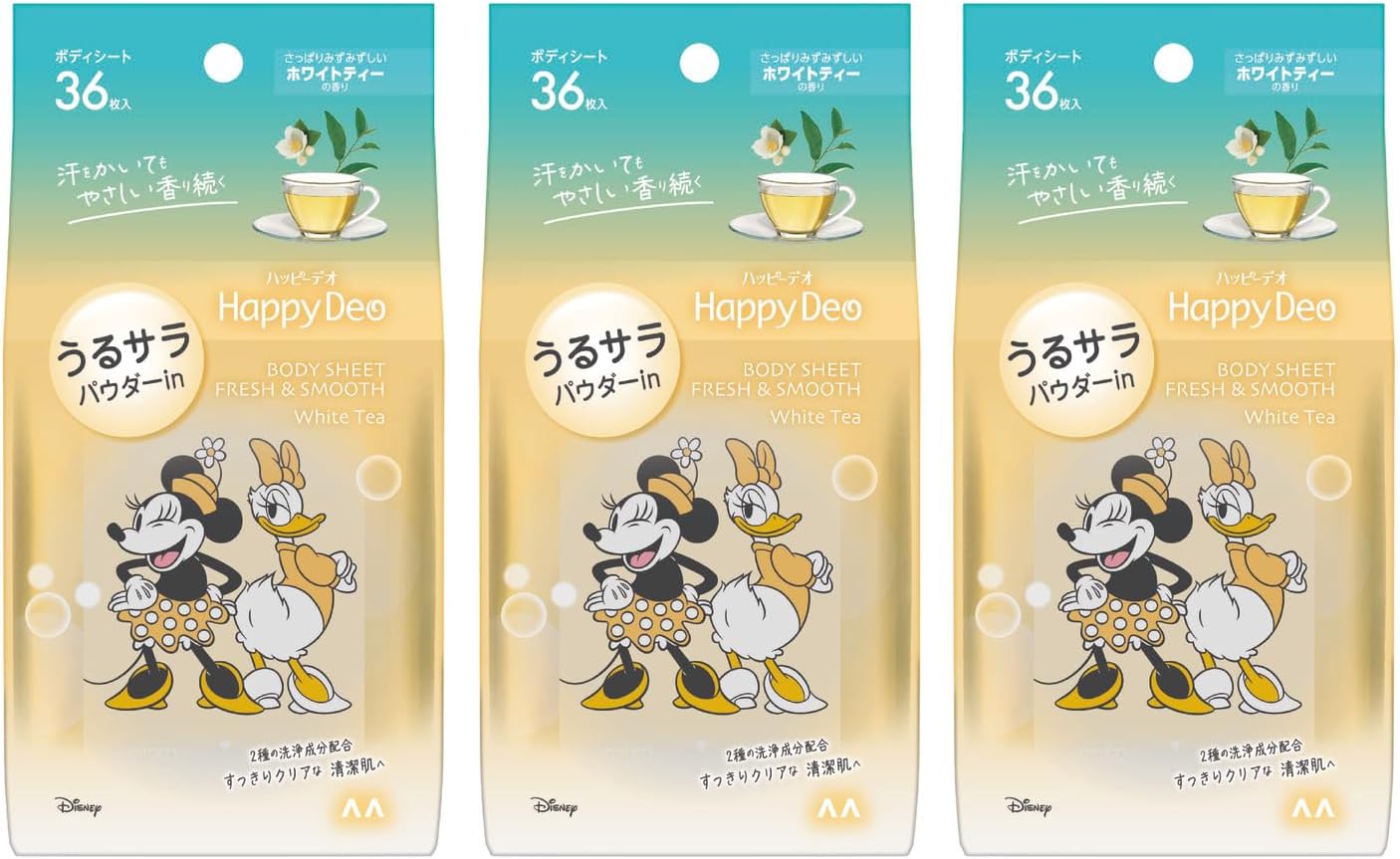 ハッピーデオ ボディシート うるサラ ホワイトティー 36枚×3個 レディース用