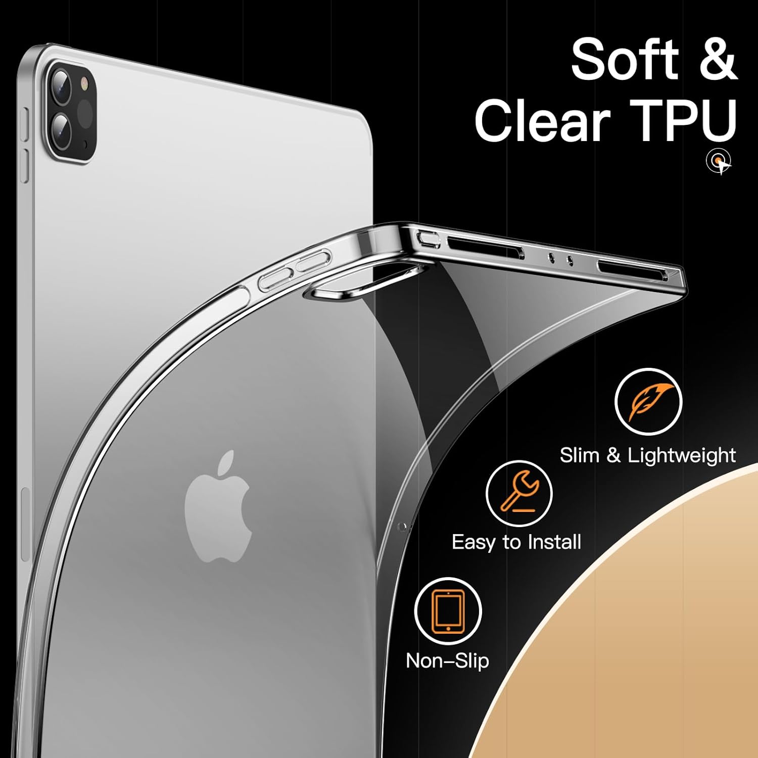 iPad Pro 11インチ用 ソフトTPUケース 透明 スリム 耐衝撃 2020/2021/2022モデル対応