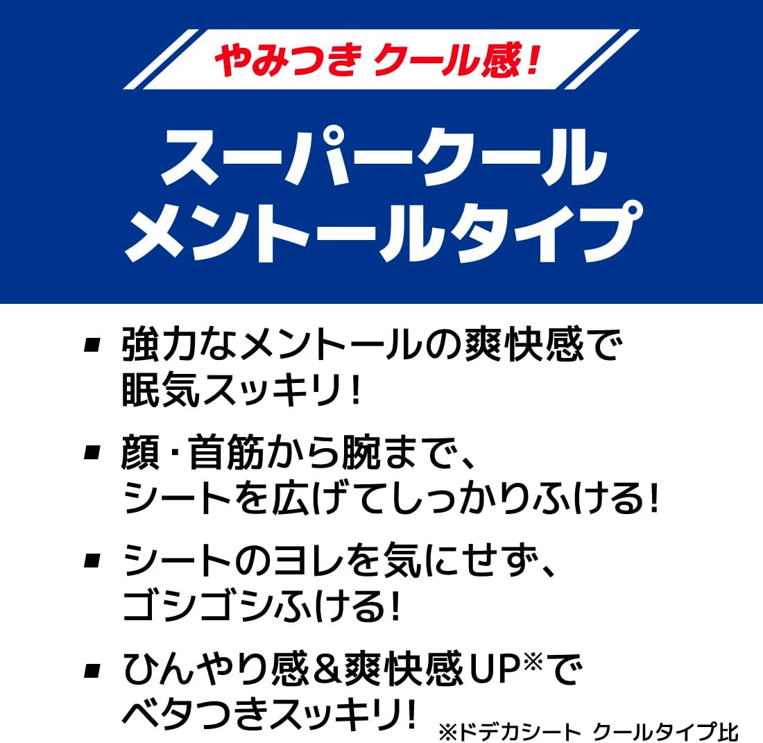 スーパークール大判汗拭きシート for MEN 90枚（30枚×3パック）シトラスの香り