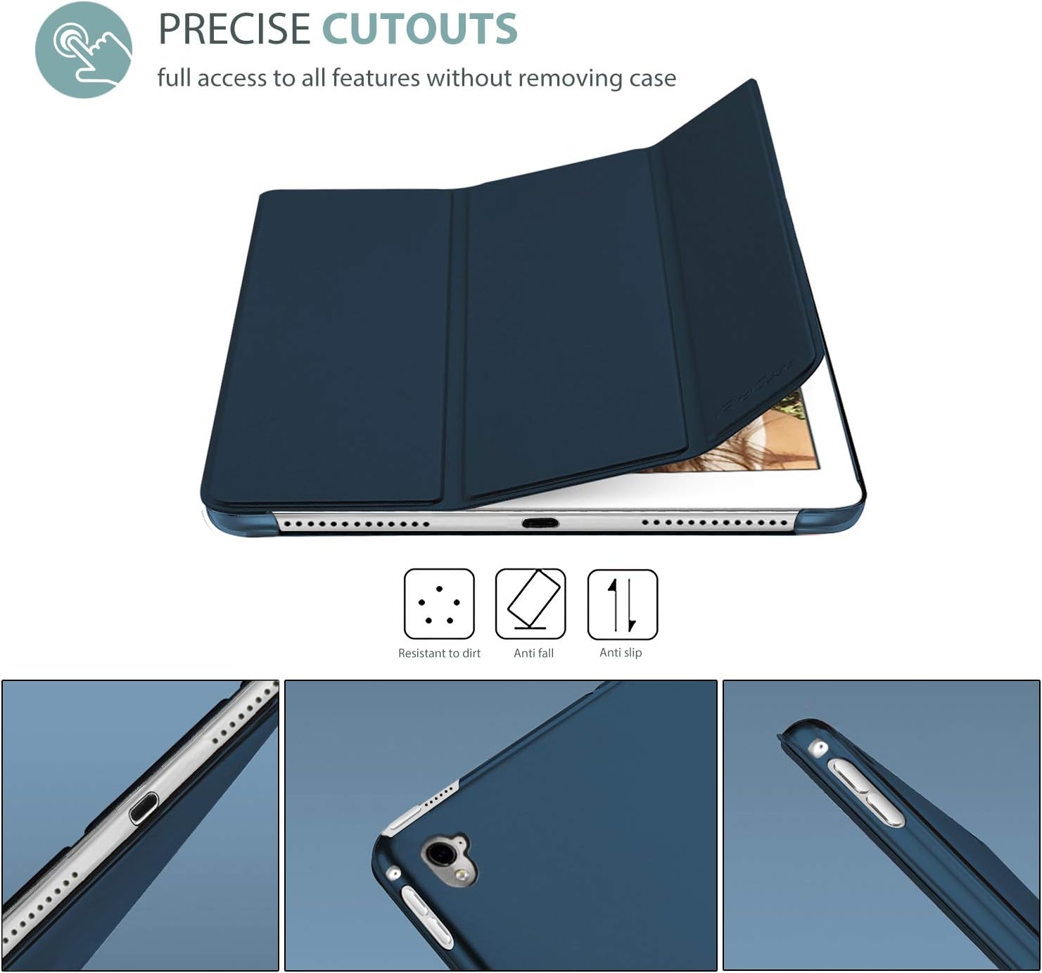 iPad Pro 9.7インチ対応 スマートフロストケース ネイビー