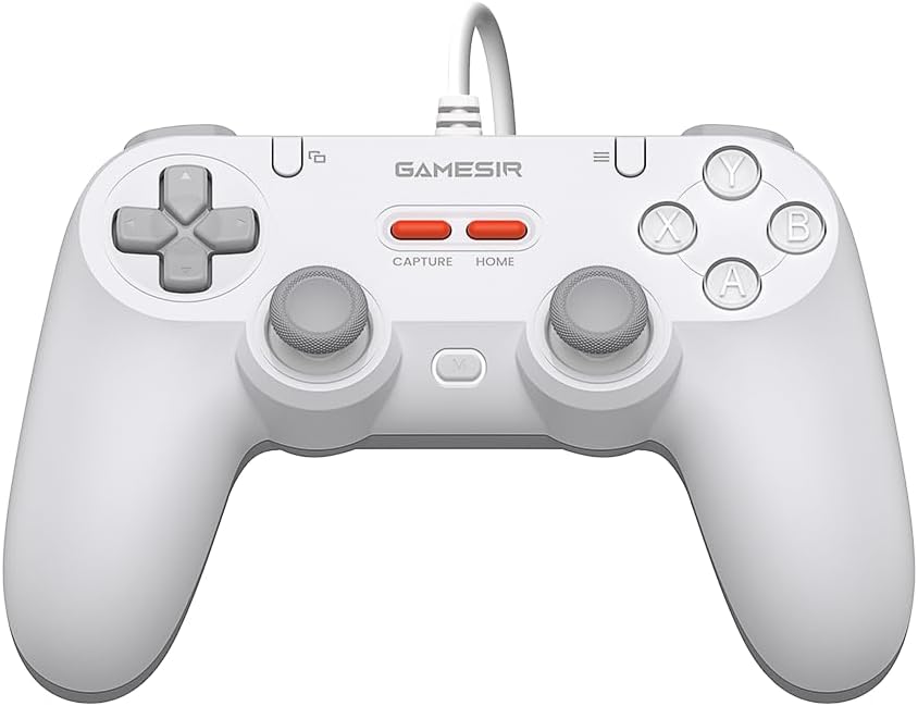Switch/Switch2/PC対応 ゲーミングコントローラー ドリフト防止スティック搭載 デュアル振動 ホワイト