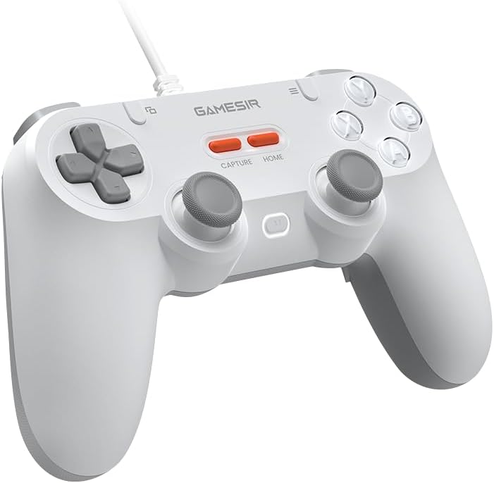 Switch/Switch2/PC対応 ゲーミングコントローラー ドリフト防止スティック搭載 デュアル振動 ホワイト