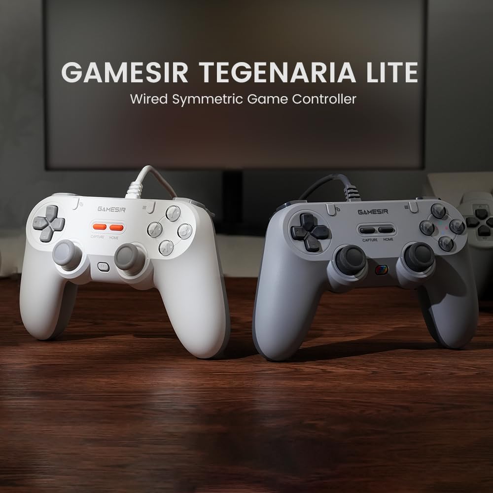 Switch/Switch2/PC対応 ゲーミングコントローラー ドリフト防止スティック搭載 デュアル振動 ホワイト