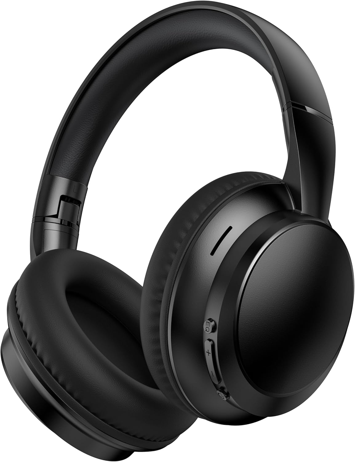 Bluetooth 5.4 ワイヤレスヘッドホン（マイク付き） - 35時間連続再生、軽量・折り畳み可能、焦げ茶色