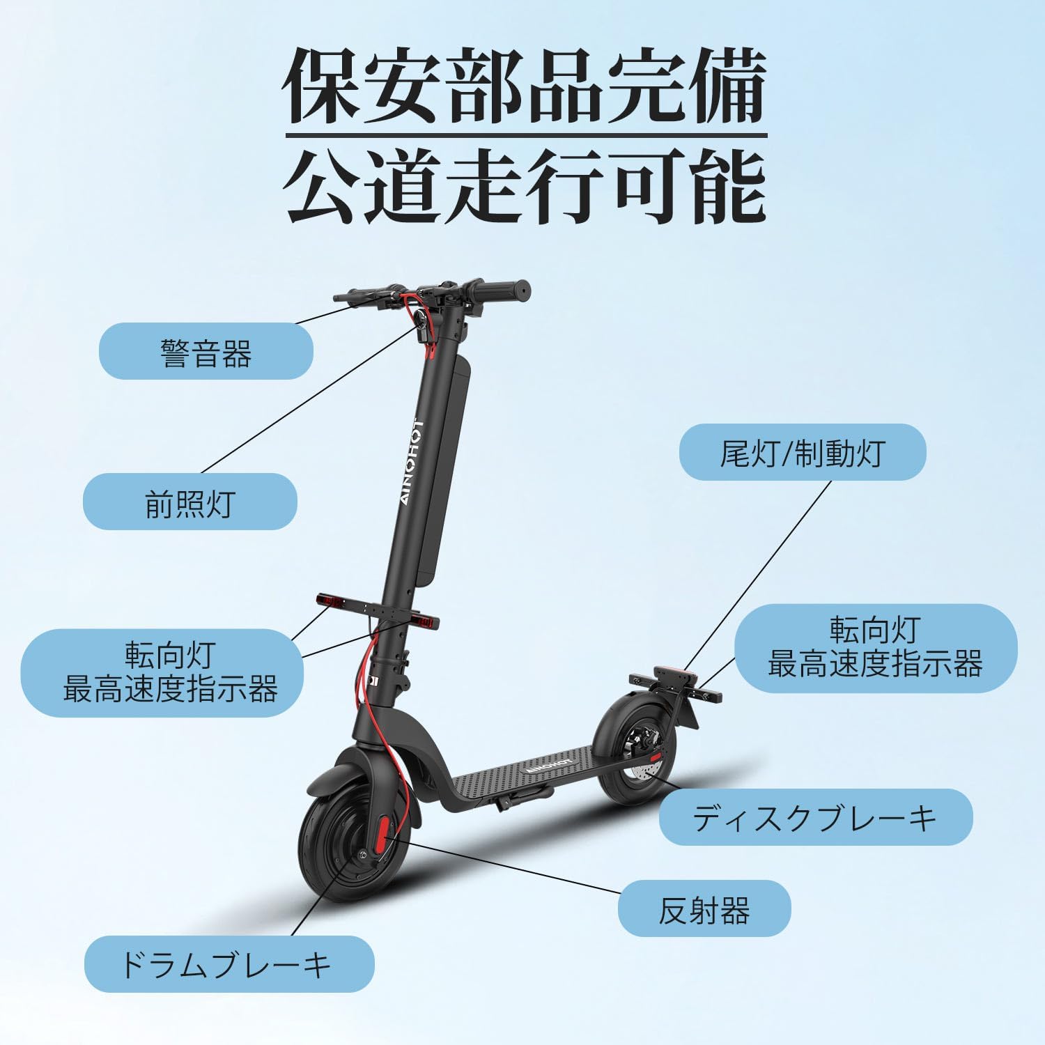 通勤・通学向け 折り畳み式 大人用キックスクーター 10インチ ブラック 120kg耐荷重
