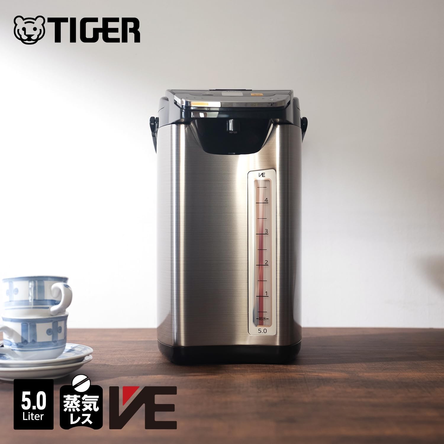 とく子さん 大容量 5.0L 電気ポット 蒸気レス VE保温 ブラック