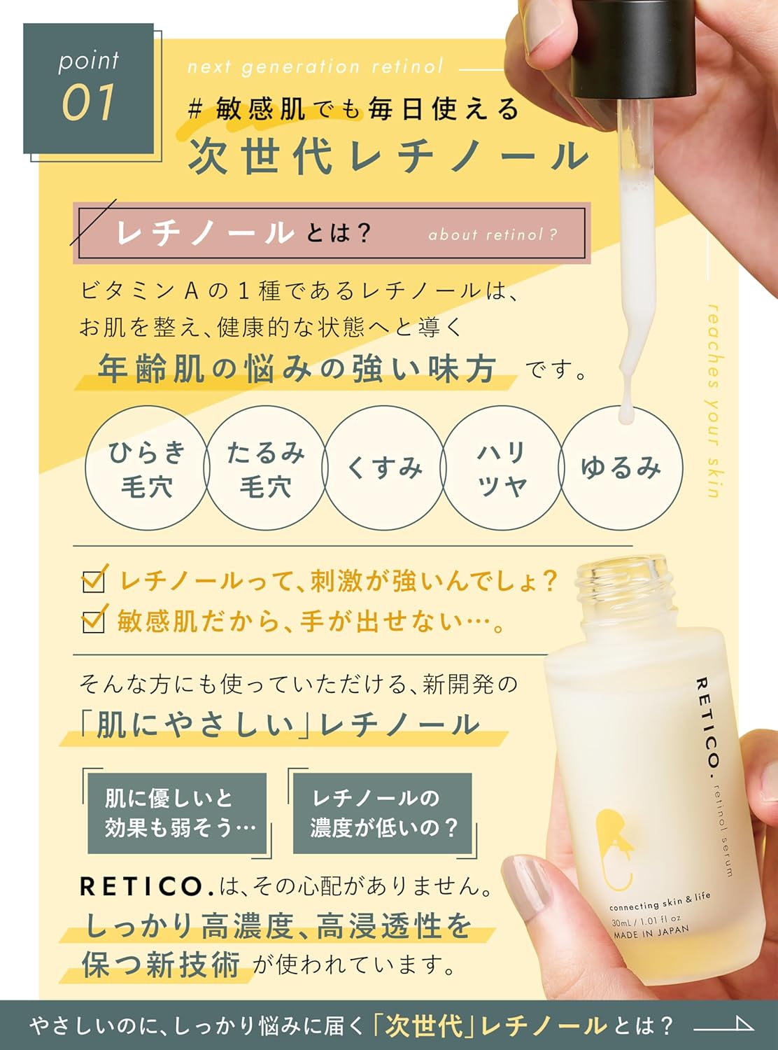 敏感肌用高浸透レチノール美容液 EWエッセンスⅠ 日本製