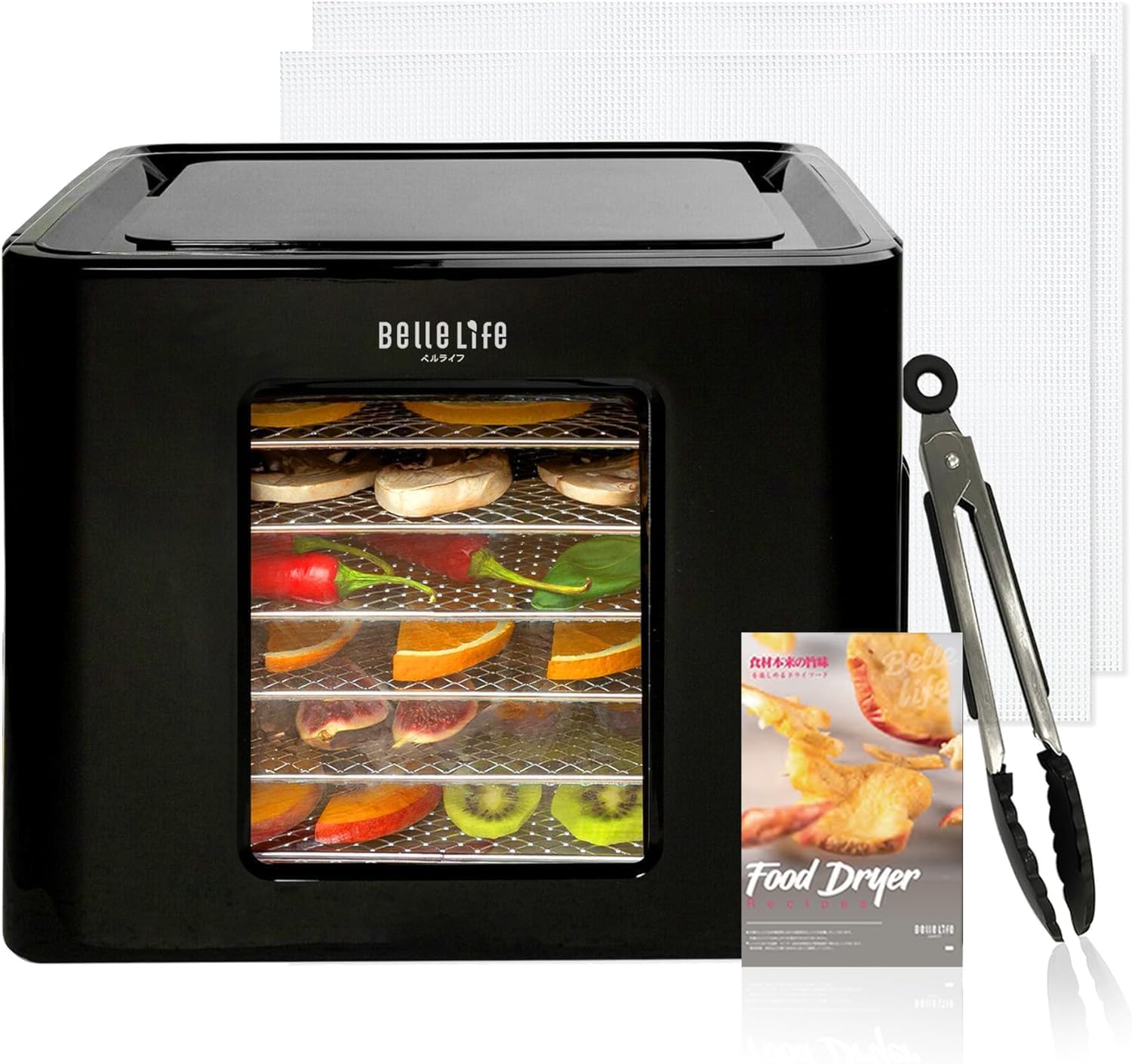フードドライヤー Bellelife 6段タイプ 無添加 ドライフルーツ・野菜乾燥機 2in1 ヨーグルトメーカー【専用レシピ付】