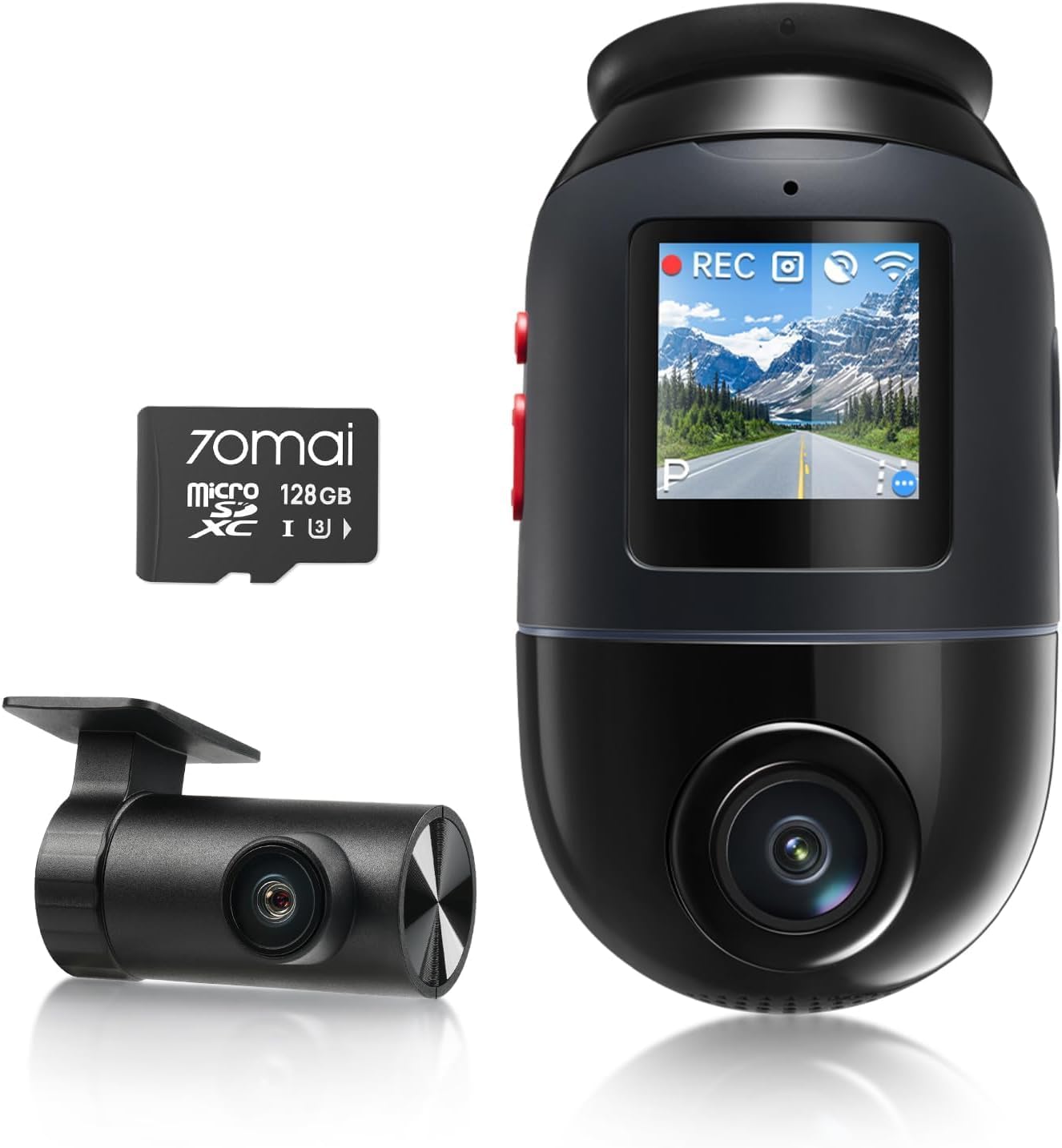 【360全方位 4Kドライブレコーダー 前後カメラ搭載 超強暗視】70mai Dash Cam 4K Omni AI動体検知 GPS機能 日本語音声操作 3年保証 SDカード付属(128GB)