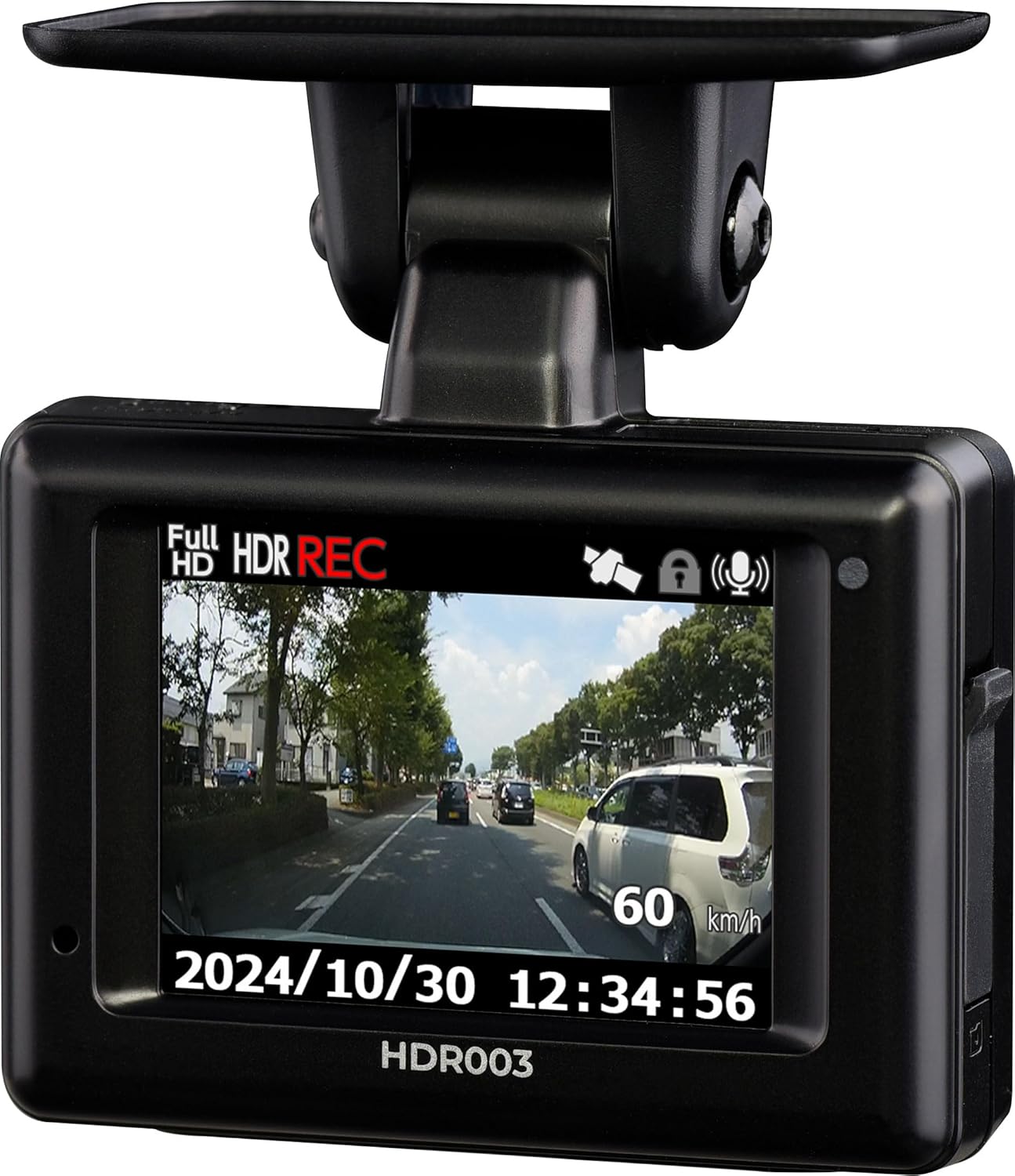 ドライブレコーダー HDR003 フルHD 200万画素 GPS搭載 駐車監視機能付き 日本製 3年保証