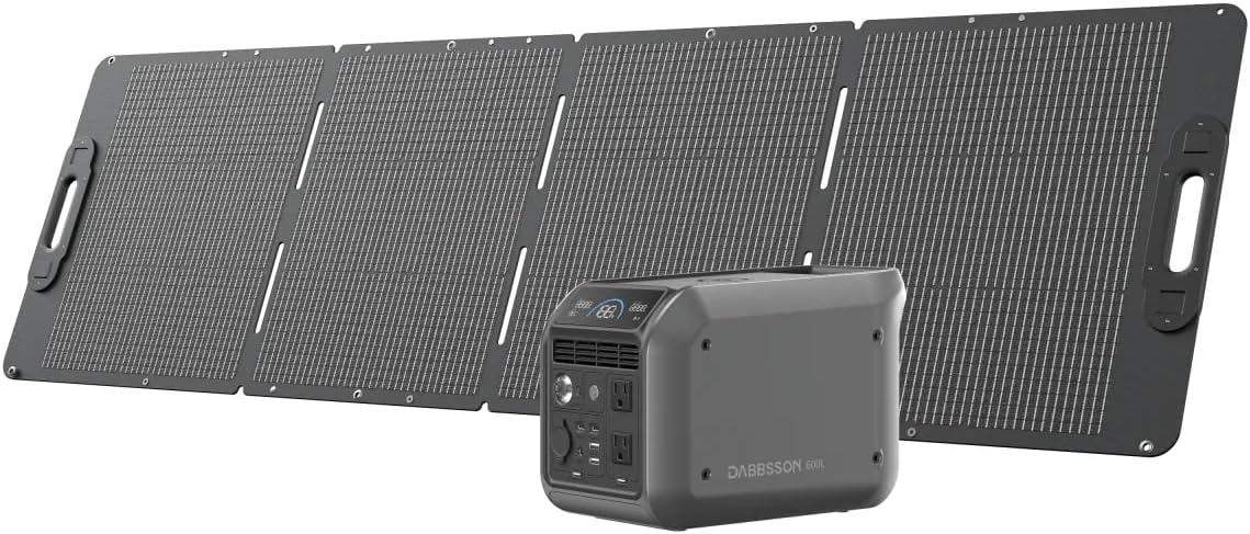 ポータブル電源セット 600L + 210Wソーラーパネル 安全な半固体リチウムイオンバッテリー キャンプ・防災対策用