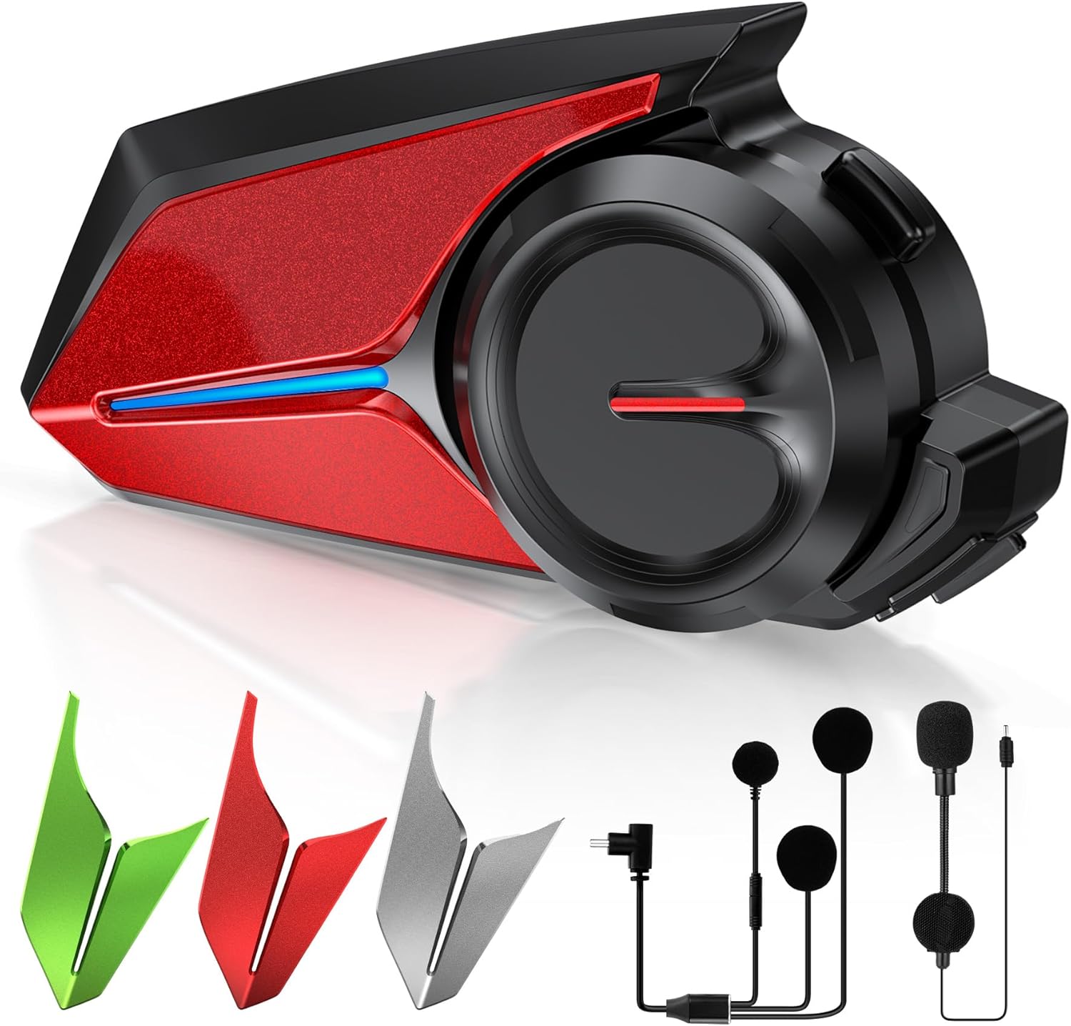 バイク用Bluetoothインカム【アップグレード版】2人同時通話・ハンズフリー・IP67防水・Type-C充電・28時間連続使用