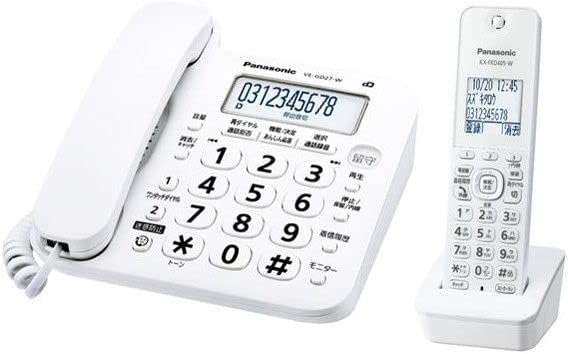 パナソニック コードレス電話機 VE-GD27DL-W 子機1台付き ホワイト