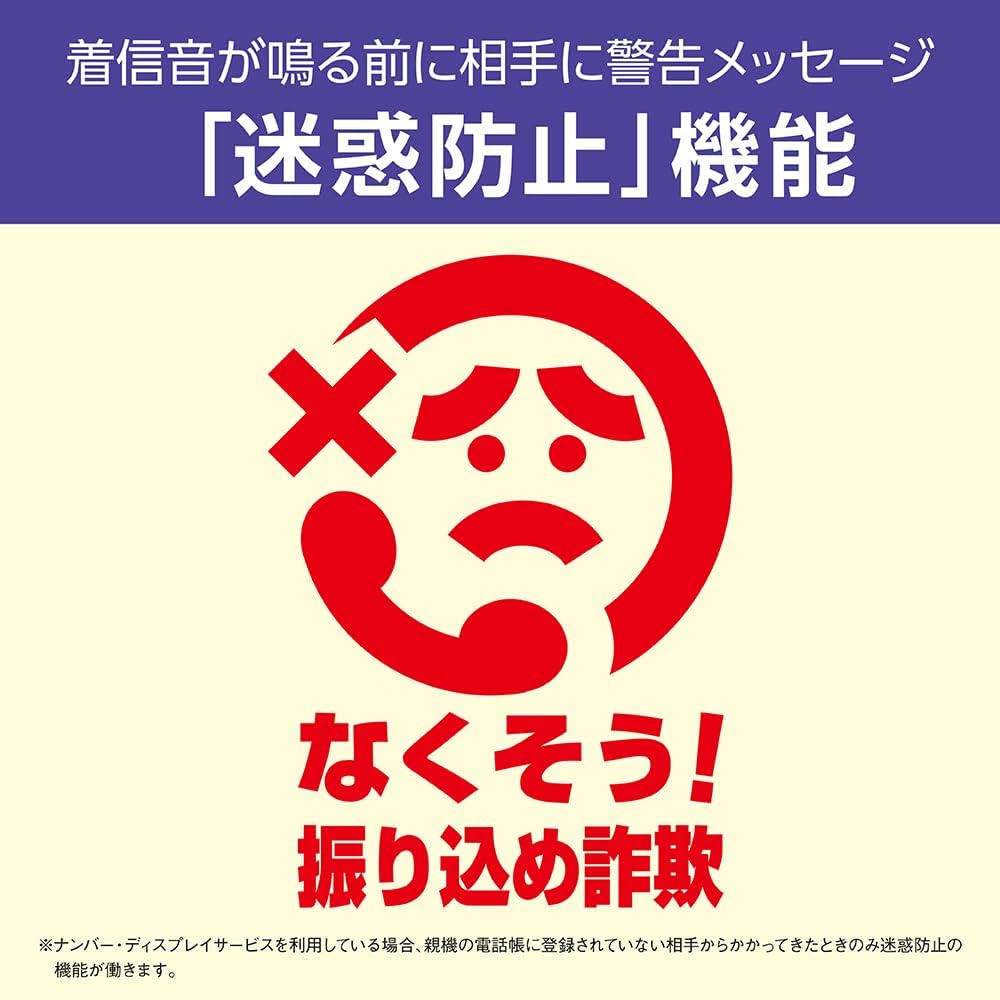 防犯電話機 パナソニック コードレス VE-GD69DL-W 温湿度アラーム・迷惑防止機能付き ホワイト
