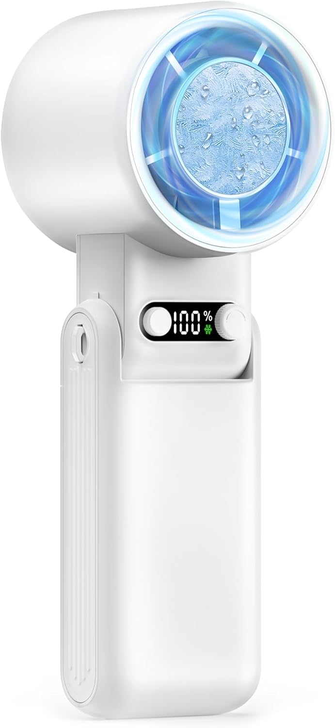 【携帯扇風機 -20℃冷感プレート付 6000mAh USB充電式 ハンディファン】