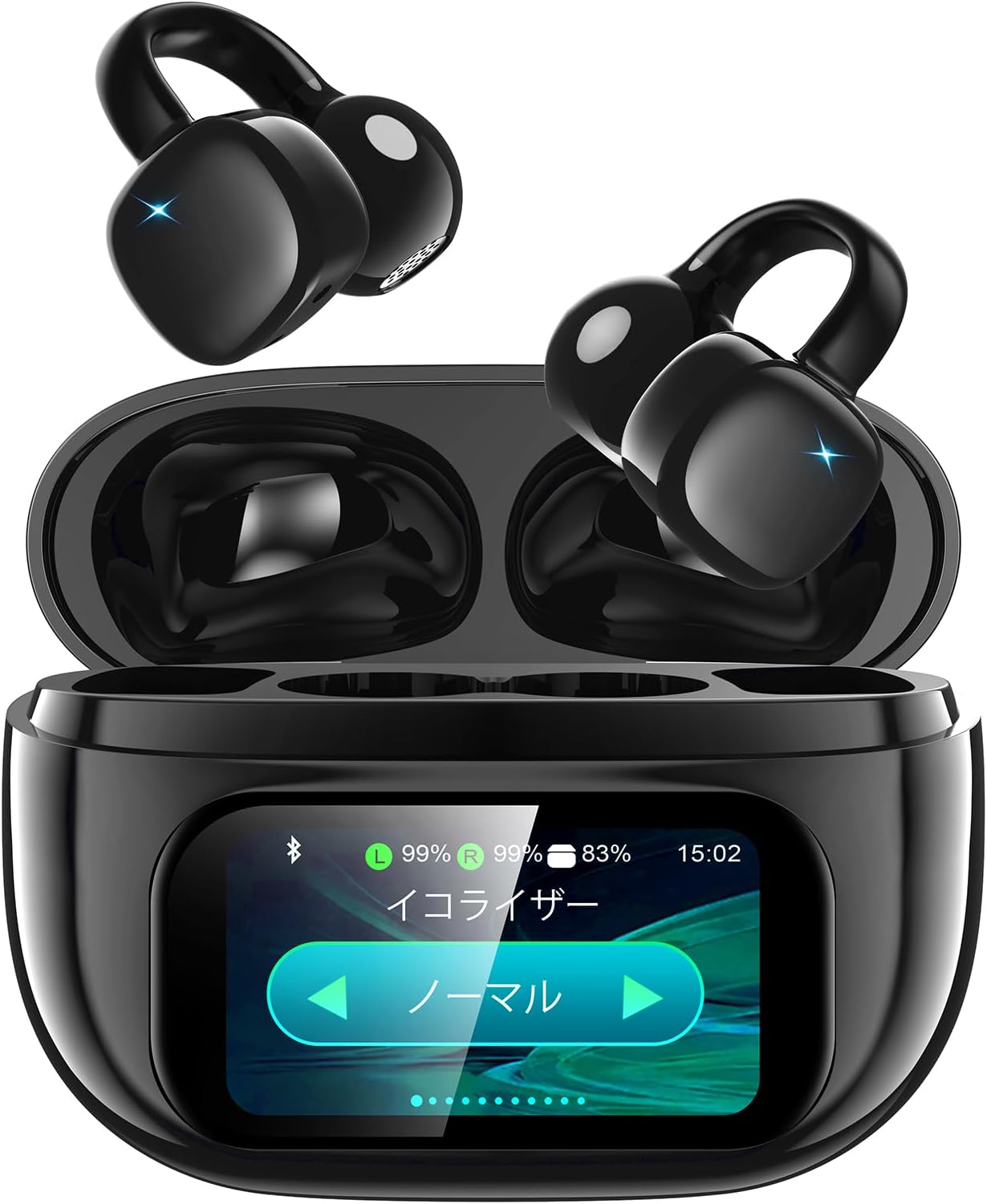 Bluetooth5.4対応 ワイヤレスオープンイヤーイヤホン 超軽量・快適フィット・ノイズキャンセリング Type-C急速充電