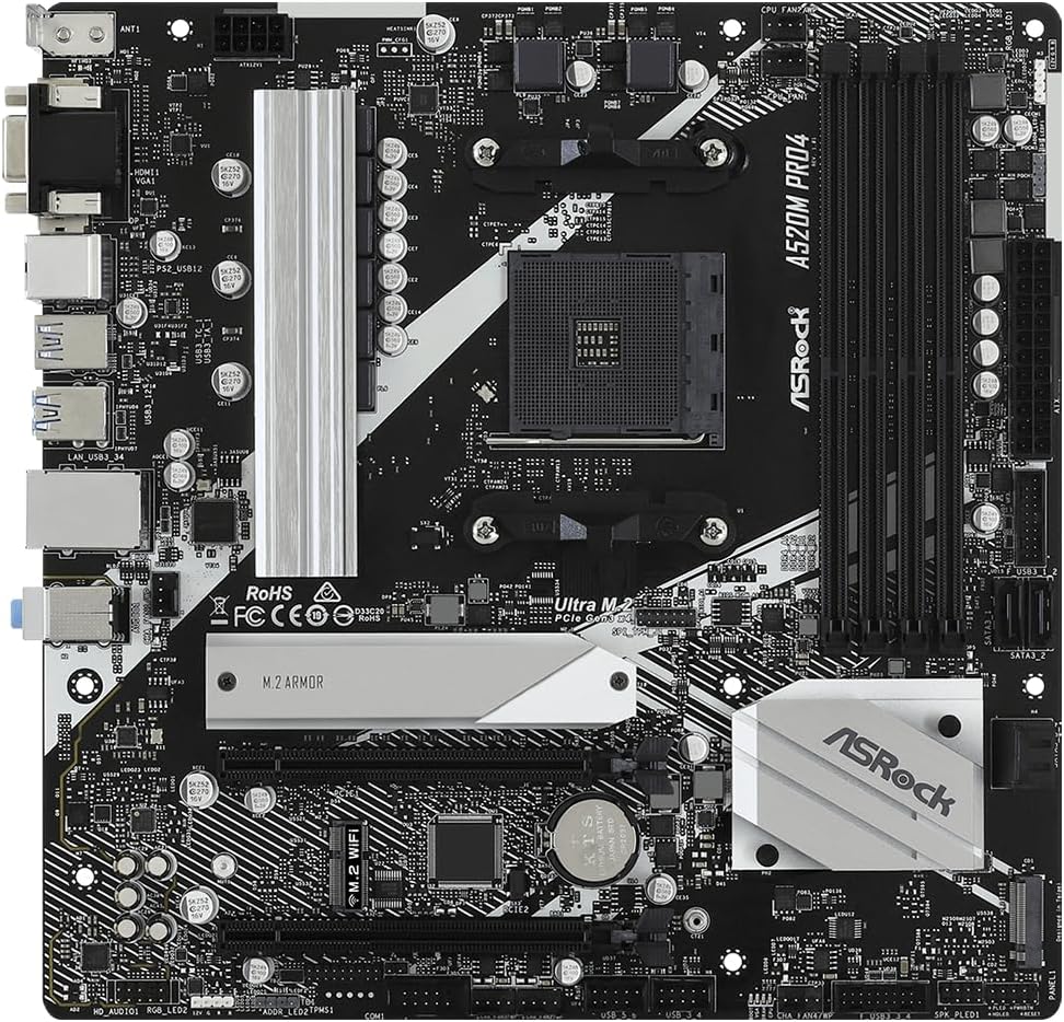 A520チップセット搭載 Micro ATX マザーボード Ryzen 4000/5000シリーズ対応【最大メモリ128GB】【正規代理店品】