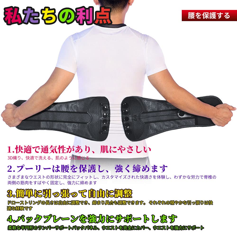 腰痛対策 骨盤サポートベルト メッシュ通気 二重加圧 男女兼用 Mサイズ 78-88cm