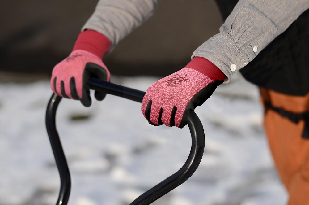 防寒手袋・天然ゴム滑り止め【ショーワグローブ】【Mサイズ・レッド】