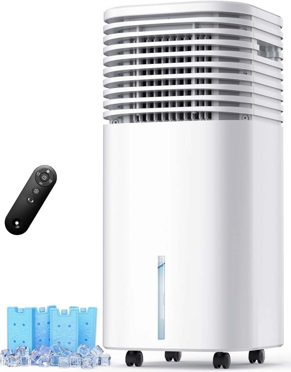 【家庭用冷房】MYICY 冷風機 65W省エネ タイマー搭載 360°キャスター 4モード 7.5Lタンク 静音タイプ