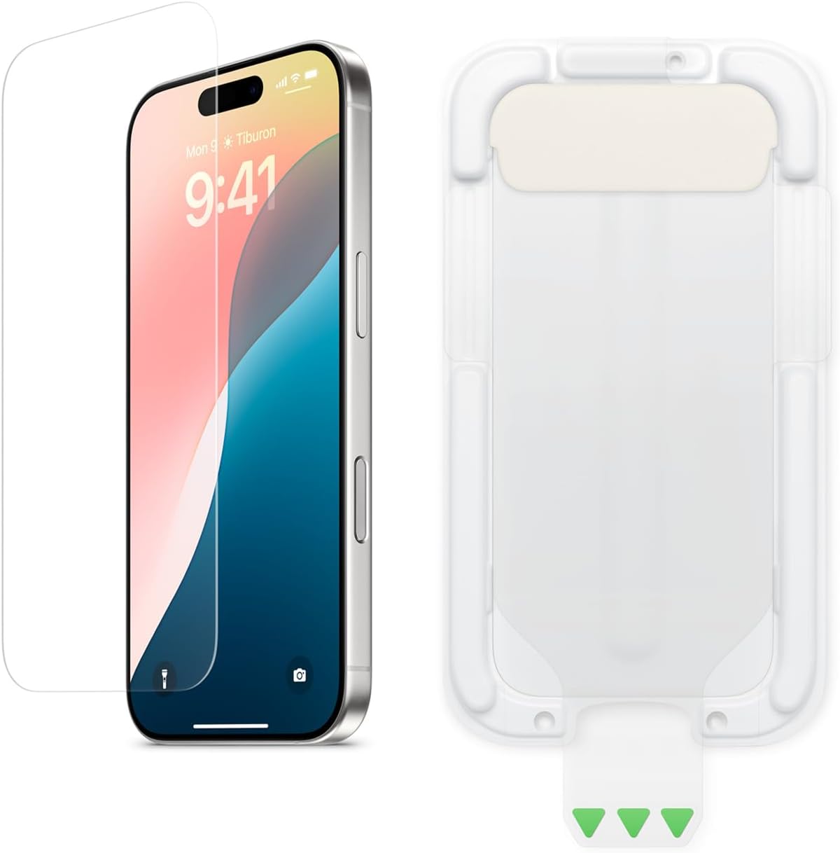 iPhone 16 Pro Max用超強化ガラスフィルム（0.29mm、指紋・飛散防止、取付ガイド付）