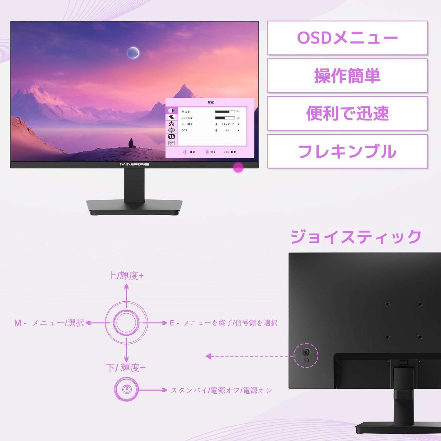 24インチ モニター FHD 1080P 100Hz USB-TypeC ビジネス向け ブルーライト軽減 VESA対応 フリッカーフリー 五年保証