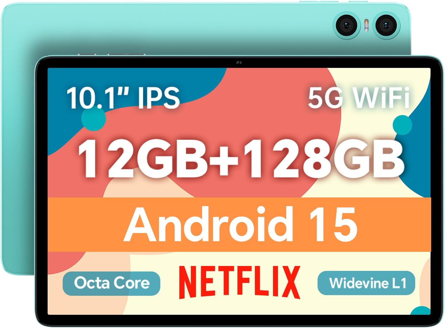 10インチ Android 15 タブレット ODEA A10 - 12GB+128GB、8コアCPU、Netflix対応、6000mAhバッテリー、軽量515g