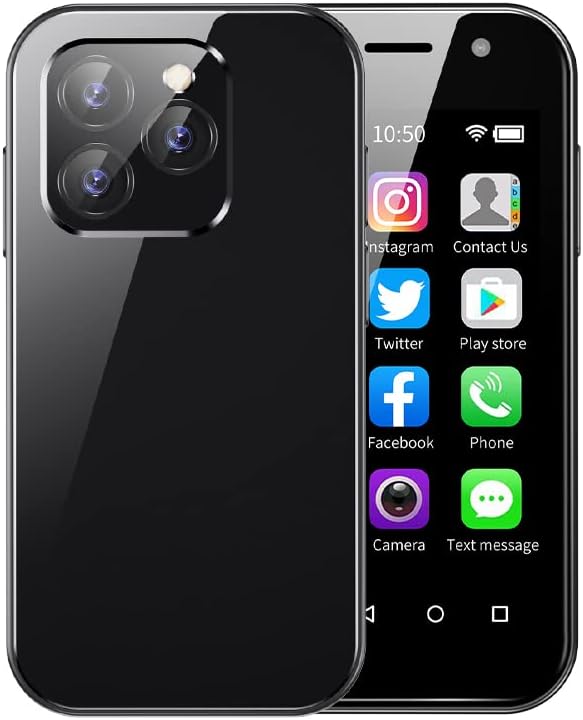 4G対応ミニスマートフォン Android 9 デュアルSIM GPS機能 (黒)
