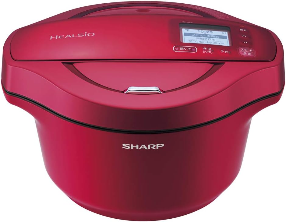 スマホ連携2.4L無水調理電気鍋・シャープヘルシオ・レッド