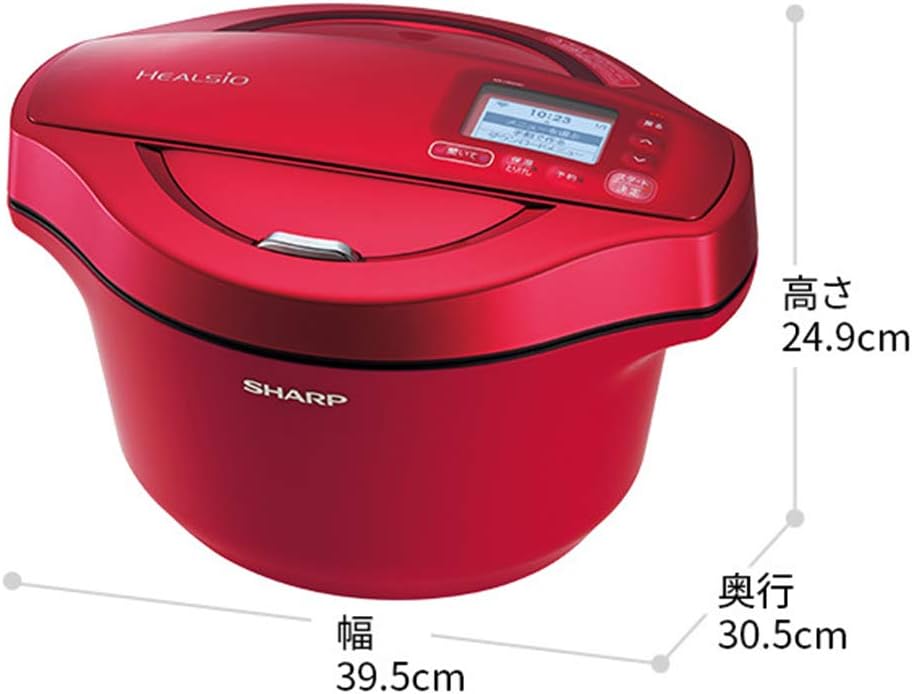 スマホ連携2.4L無水調理電気鍋・シャープヘルシオ・レッド