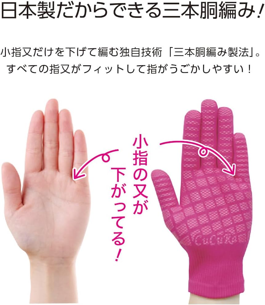 女性用 ブラック 軍手 3双入 すべり止め 作業用手袋 日本製
