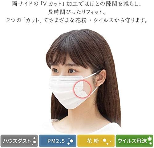 不織布プリーツマスク 120枚入 大容量 ふつうサイズ 耳が痛くならない ホワイト【Amazon.co.jp限定】