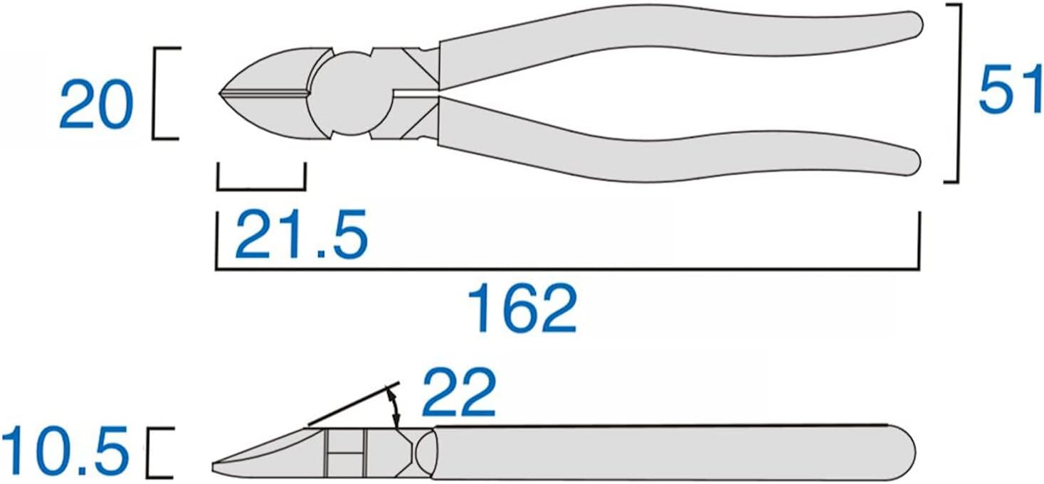 電工名人 強力ニッパ 150mm ラウンド刃 黒金
