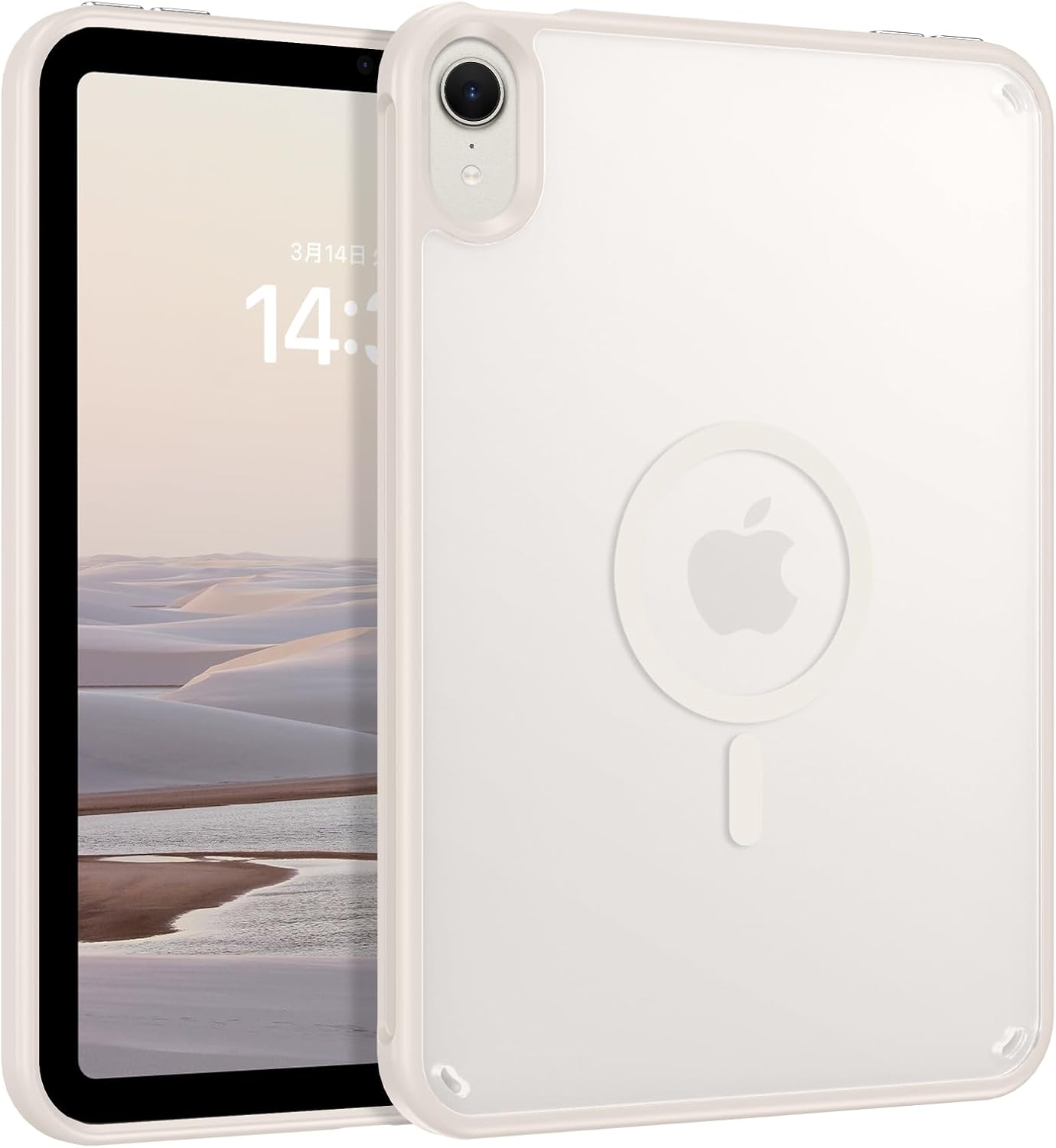 iPad mini7・mini6対応 薄型マグネットケース 耐衝撃・指紋防止 グレー/スターライト