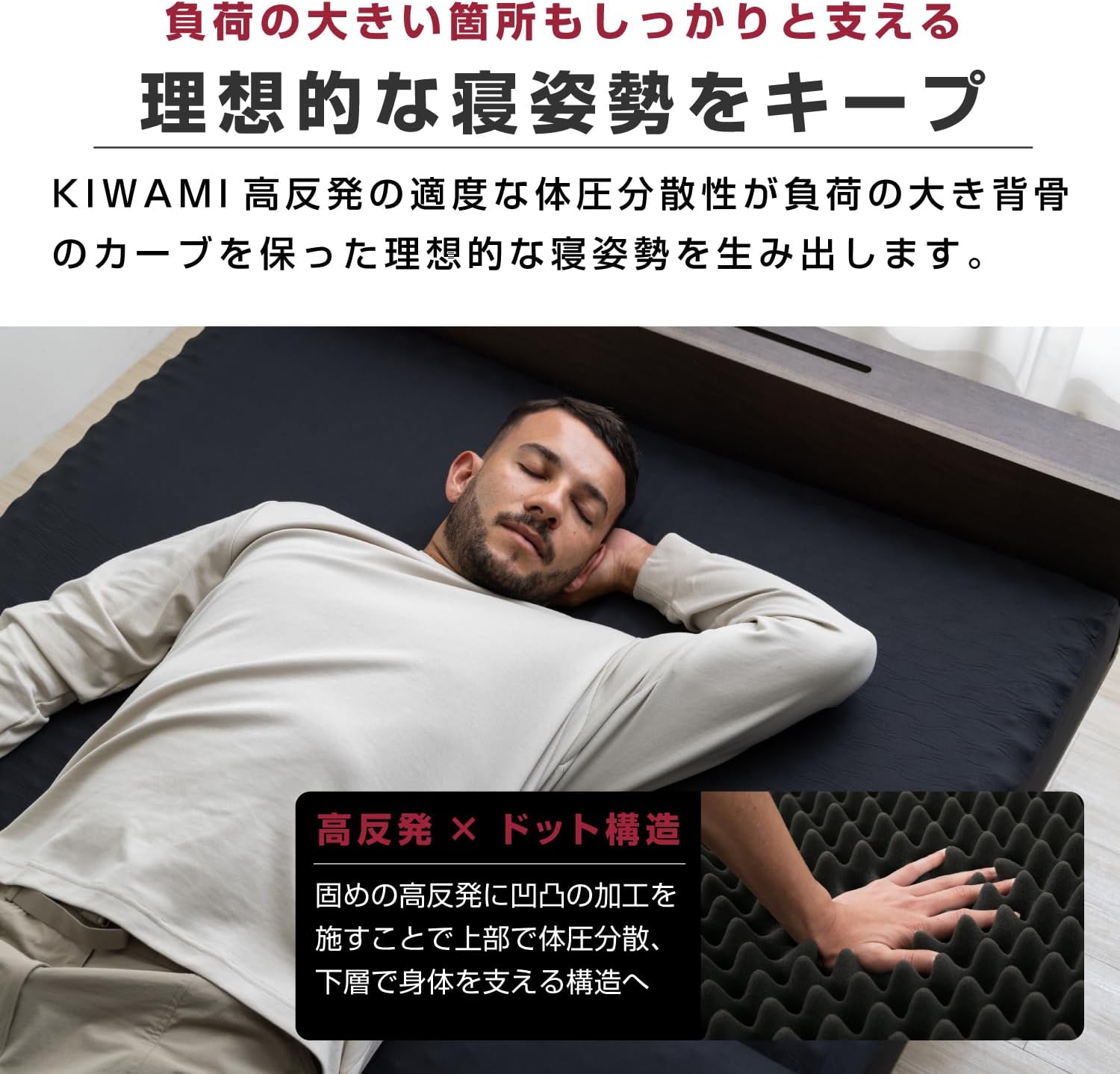 13周年記念 高反発3つ折りマットレス 10cm ブラック シングル