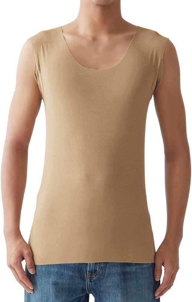 インナーシャツ メンズ クルーネックスリーブレス 脇パッド付 in.T CUT OFFシリーズ