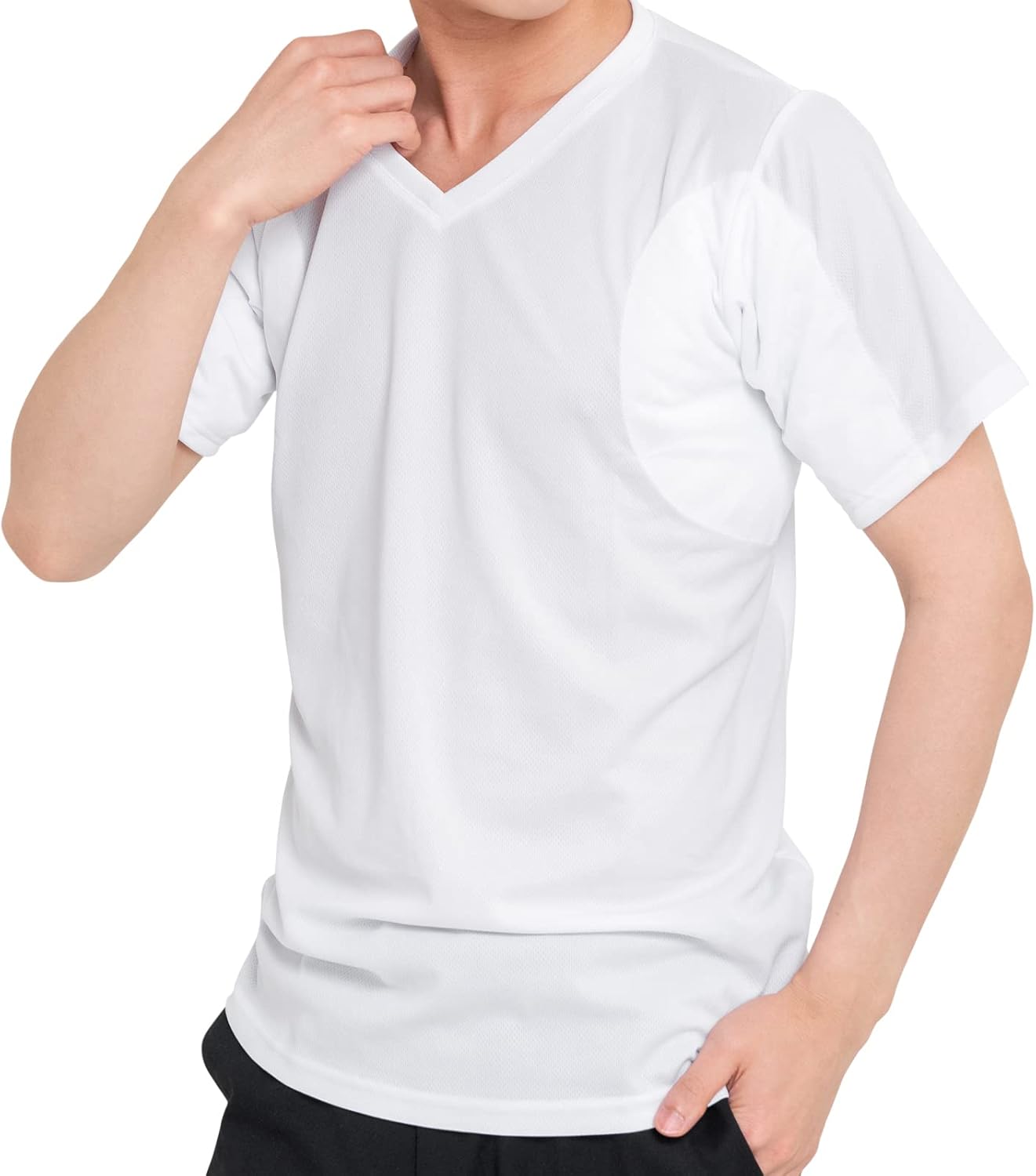 大汗さん用 脇汗パッド付き メンズ 汗取りインナー メッシュ