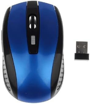 ワイヤレス光学式マウス 2.4GHz 小型 6ボタン 軽量 ブルー