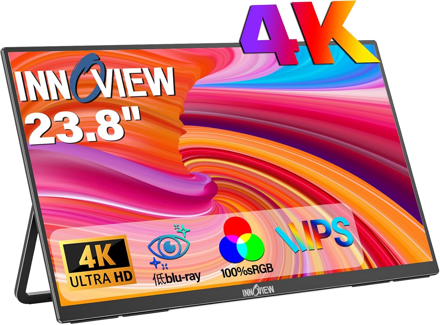 ポータブル4Kモニター 23.8インチ IPS液晶 非光沢 100%sRGB ゲーミング対応