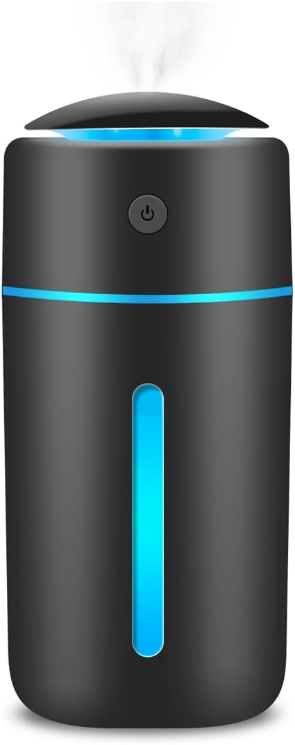 卓上加湿器 Type-C充電式 大容量350ML 静音 軽量 コンパクト 自動停止機能 ブラック