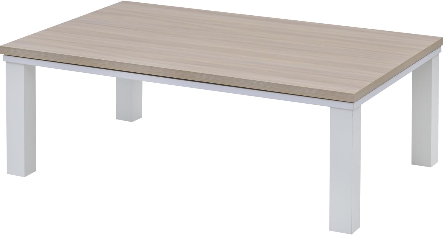 中間入切スイッチ付きナチュラルこたつテーブル 105×70cm