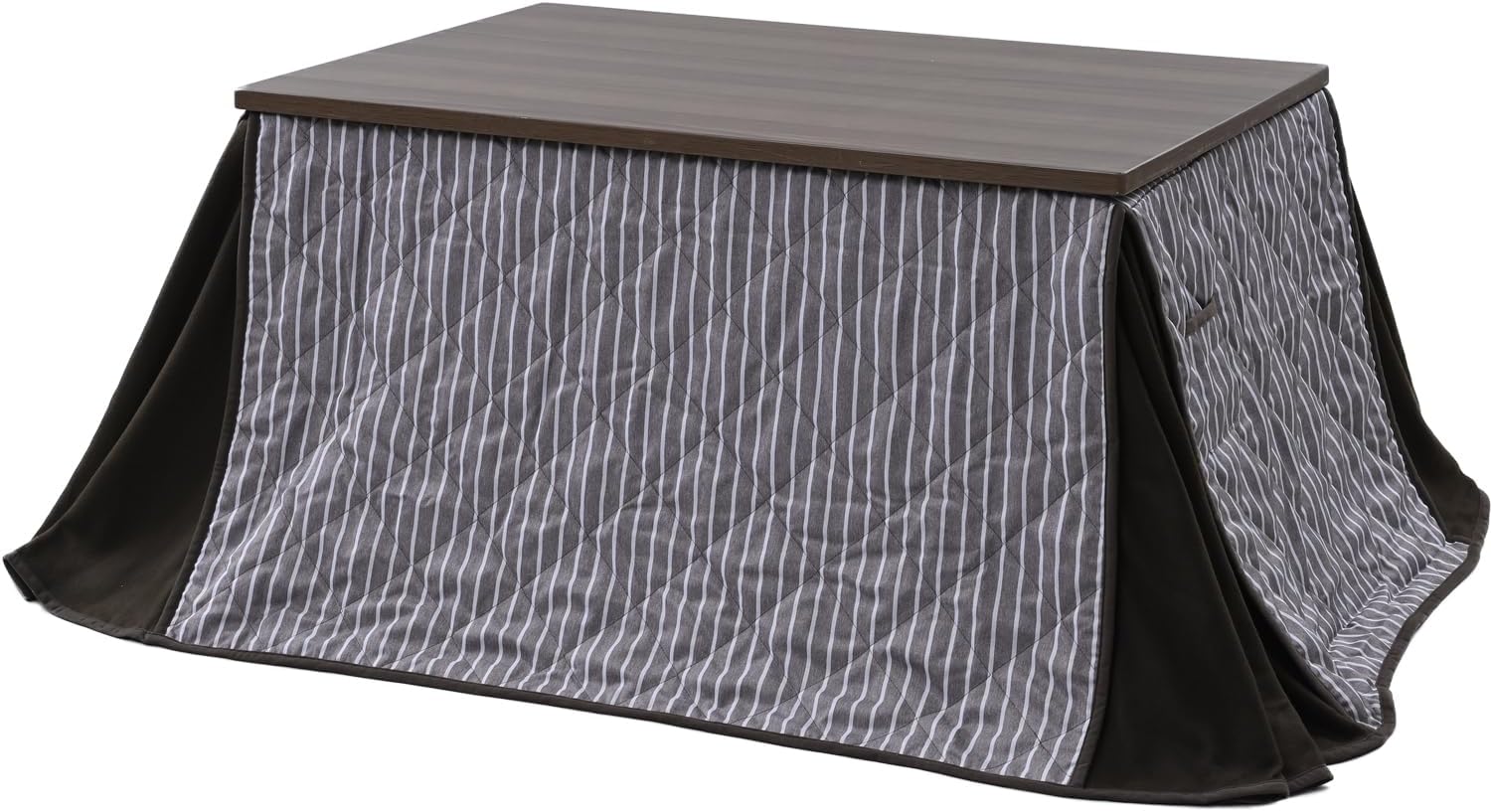 こたつテーブル 幅120×奥行80cm 専用布団セット付き 高さ4段階調節 ファンヒーター ウォルナットブラウン