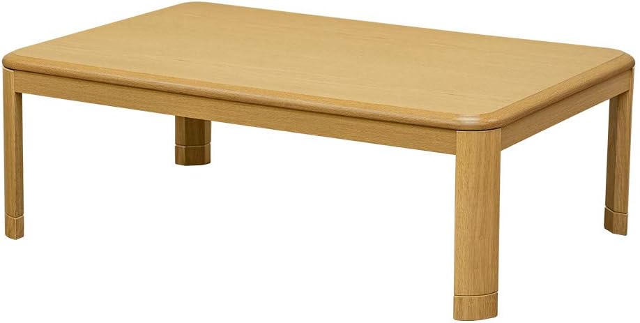 こたつテーブル 長方形 120×80㎝ 木製 手元コントローラー 600Wハロゲンヒーター 継脚付き ナチュラル